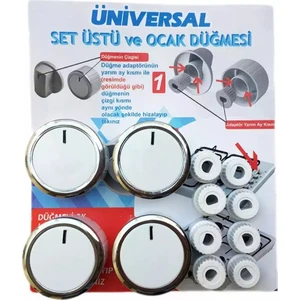 Universal Ankastre / Ocak Düğme Seti Beyaz