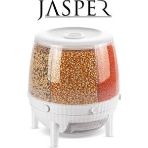 Global Kuru Gıda ve Bakliyat Organizeri 360° Dönebilen 6 Bölmeli Ayrıştırıcılı Saklama Kabı