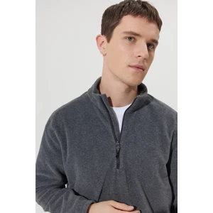 Altınyıldız Classics Erkek Antrasit Anti-pilling Tüylenme Yapmayan Standart Fit Dik Yaka Soğuk Geçirmez Polar Sweatshirt