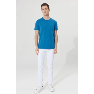 AC&Co / Altınyıldız Classics Erkek Gri Slim Fit Dar Kesim Modal Bisiklet Yaka Yumuşak Tuşeli Esnek Basic Tişört