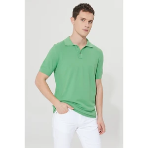 ALTINYILDIZ CLASSICS Erkek Yeşil Standart Fit Normal Kesim Polo Yaka %100 Pamuk Kısa Kollu Triko Tişört