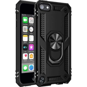 Apple Ipod Touch 7.nesil Kılıf Vega Sert Silikon Tank Standlı Yüzüklü Mıknatıslı Siyah