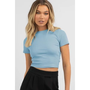 Bebe Mavisi Basic Crop Kadın Tişört MG1772