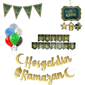 Hayaller Dükkanı  Ramazan Süsleri Hoşgeldin Ya Şehri Ramazan Set 11 Ayın Sultanı 5 Lü