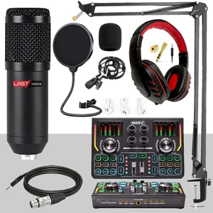 Lastvoice BM800 Titanium Set Efektli Ses Kartı Mikrofon Kulaklık Stand Kayıt Canlı Yayın (Pc ve Telefon)