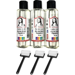 Puzzle Yapıştırıcı 70 ml 3 Adet ve Silindir Sünger Fırça 3 Adet Monalisa Pazıl Yapıştırıcısı