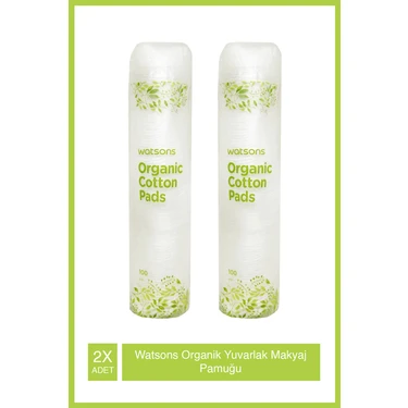 Watsons Organik Yuvarlak Makyaj Pamuğu - Cilt Dostu, Hassas Temizlik, 2 Paket (100 Adet), Paraben