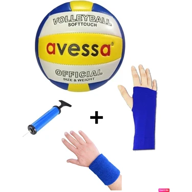 VLB-100 3'lü Set Deri Soft Touch 3 Astar Dikişli Voleybol Topu + Pompa + Kolluk + Havlu