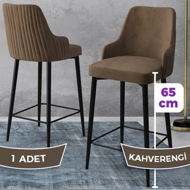 Canisa Concept Tera Serisi, Mutfak Bar Sandalyesi,  Babyface Kumaş, Siyah Metal Ayak 1 Adet
