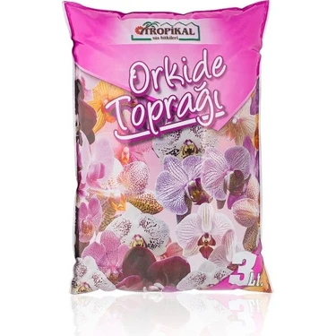 Tropikal Orkide Toprağı ( 3 Litre ), Vitaminli Orkide Toprağı, Orkide Çiçeklendirme Toprağı Orkide