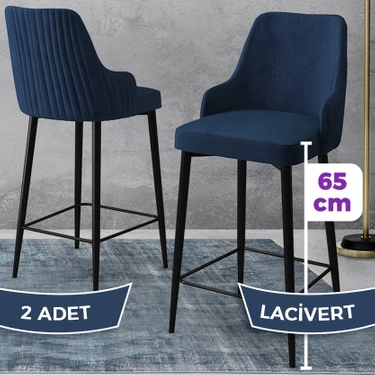 Canisa Concept Tera Serisi, Mutfak Bar Sandalyesi,  Babyface Kumaş, Siyah Metal Ayak 2 Adet