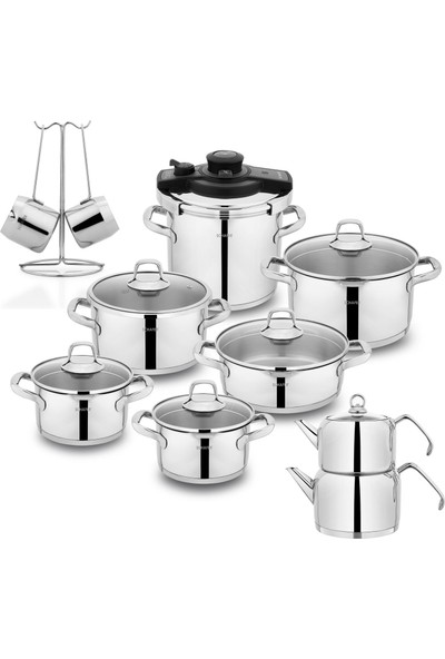 Schafer Jewel Çelik Çeyiz Seti-18 Parça-Inox