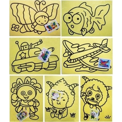 30 Adet Kum Boyama Seti Büyük Boy Kum Boyama Çalışması Etkinlik Seti