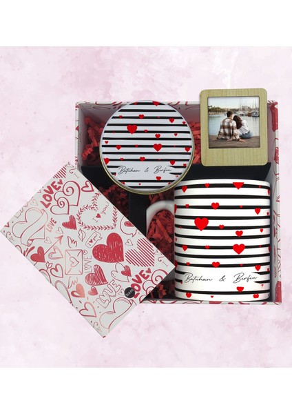 Gift Sevgiliye Özel Kutuda Hediye Seti, Kupa Bardak, Sevgili Hediyesi, Kokulu Mum, Fotoğraflı Çerçeve-10 fiyatları