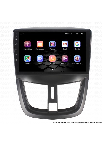 Peugeot 207 Android Multimedya Carplay Navigasyon Ekran - 8gb RAM+128 GB HDD - Myway indirimleri