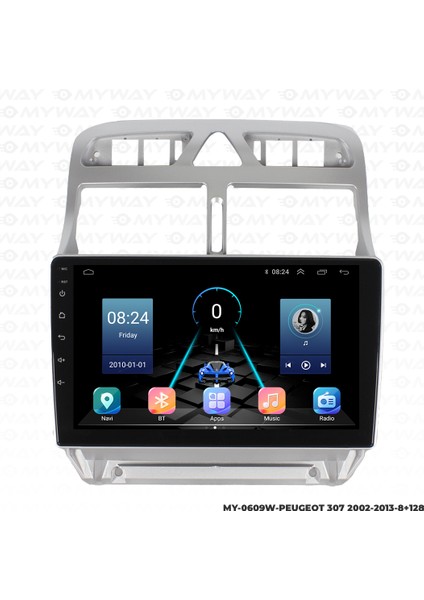 Peugeot 307 Android Multimedya Carplay Navigasyon Ekran - 8gb RAM+128 GB HDD - Myway fırsatları