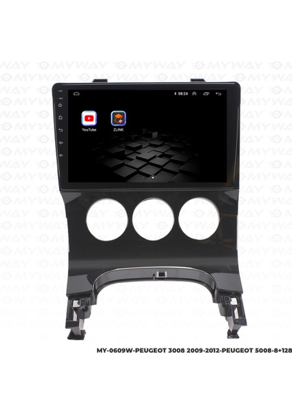 Peugeot 5008 Android Multimedya Carplay Navigasyon Ekran - 8gb RAM+128 GB HDD - Myway