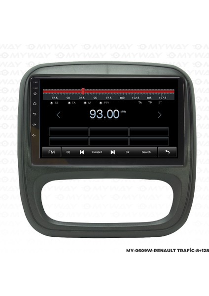 Renault Trafic Android Multimedya Carplay Navigasyon Ekran - 8gb RAM+128 GB HDD - Myway modelleri