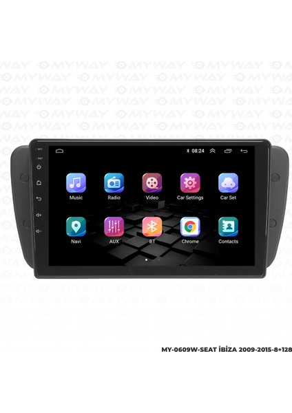 Seat Ibiza Android Multimedya Carplay Navigasyon Ekran - 8gb RAM+128 GB HDD - Myway modelleri
