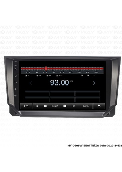 Seat Ibiza Android Multimedya Carplay Navigasyon Ekran - 8gb RAM+128 GB HDD - Myway