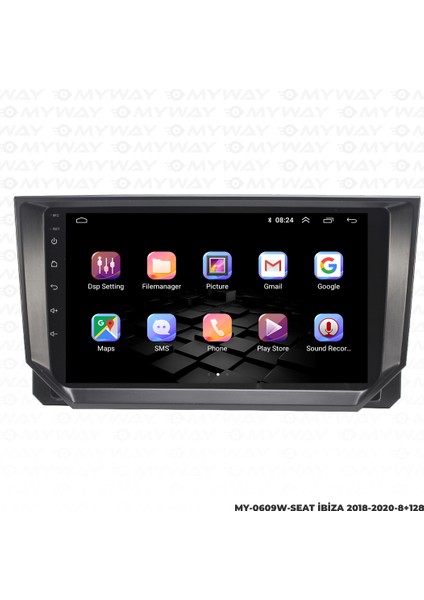 Seat Ibiza Android Multimedya Carplay Navigasyon Ekran - 8gb RAM+128 GB HDD - Myway modelleri