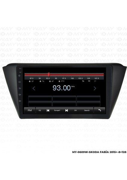 Skoda Fabia Android Multimedya Carplay Navigasyon Ekran - 8gb RAM+128 GB HDD - Myway modelleri
