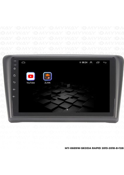 Skoda Rapid Android Multimedya Carplay Navigasyon Ekran - 8gb RAM+128 GB HDD - Myway indirimleri