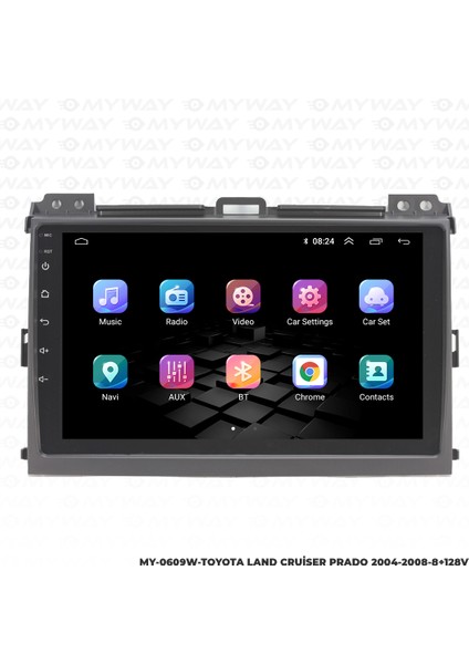 Toyota Land Cruiser Prado Android Multimedya Carplay Navigasyon Ekran - 8gb RAM+128 GB HDD - Myway modelleri