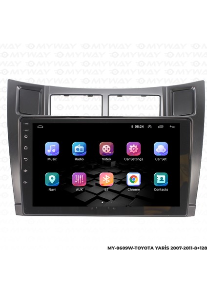 Toyota Yaris Android Multimedya Carplay Navigasyon Ekran - 8gb RAM+128 GB HDD - Myway