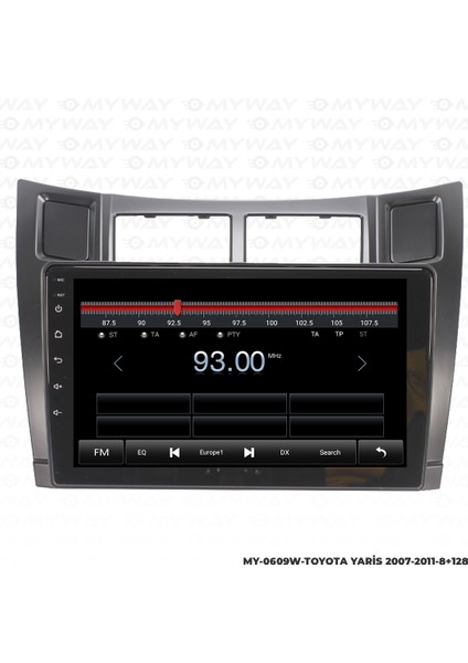 Toyota Yaris Android Multimedya Carplay Navigasyon Ekran - 8gb RAM+128 GB HDD - Myway modelleri