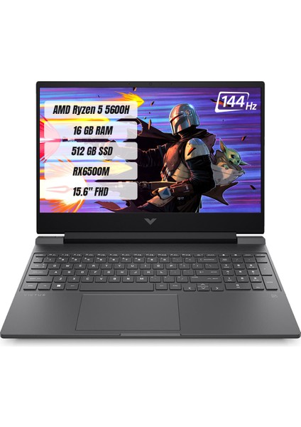 Hp Victus 15-FB0027NT AMD Ryzen 5 5600H 16GB 512GB SSD RX6500M-4GB Freedos 15.6" FHD 144Hz Taşınabilir Bilgisayar A42ZMEA