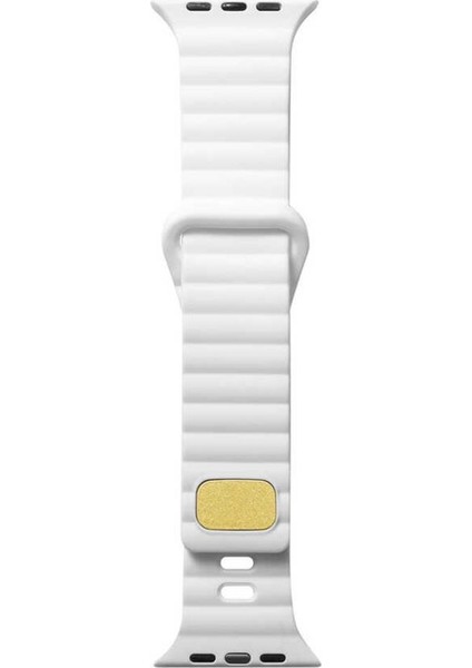 Apple Watch 7 45MM Uyumlu Krd-73 Şerit Tasarım Lüx Silikon Kordon