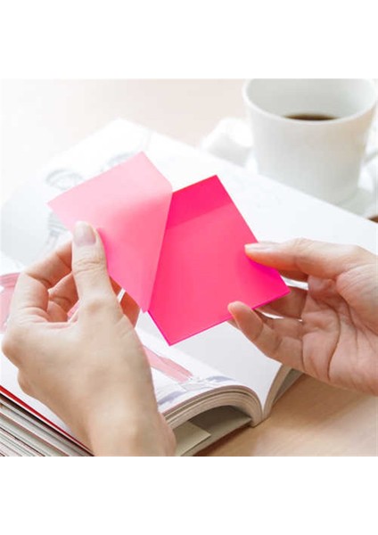 Stickn Şeffaf Yapışkanlı Not Kağıdı & Post It Saydam Pembe 76X76 mm fiyatları