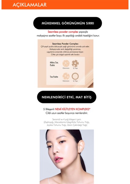 Uzun Süre Kalıcı, Mat Bitişli Fondöten Radiance Perfect Fit Foundation (No.21 Fair) SPF30+/PA+++