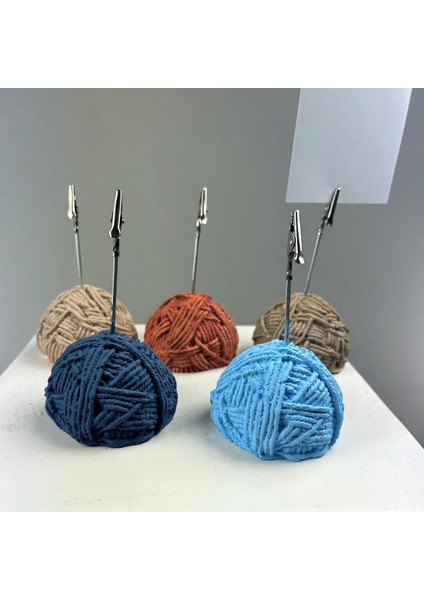 Top Yumak Not Tutucu 5'li Set (Açık Mavi - Krem - Kese Kağıdı - Gri Mavi-Terracota )