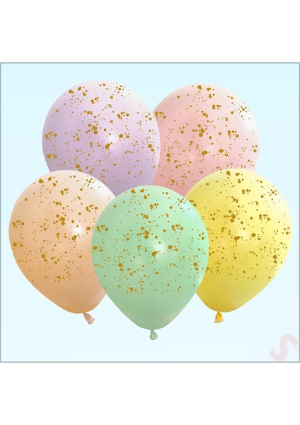 Sıçrama Desen Baskılı Makaron Balon, 30CM x 8 Adet