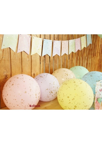 Sıçrama Desen Baskılı Makaron Balon, 30CM x 8 Adet