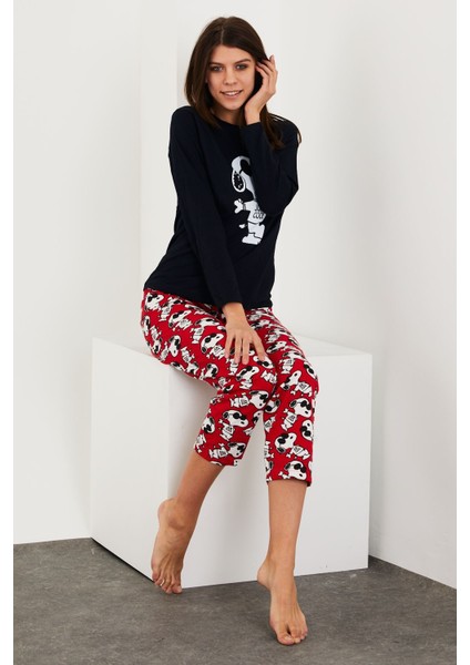 Baskılı Uzun Kol Pijama Takım