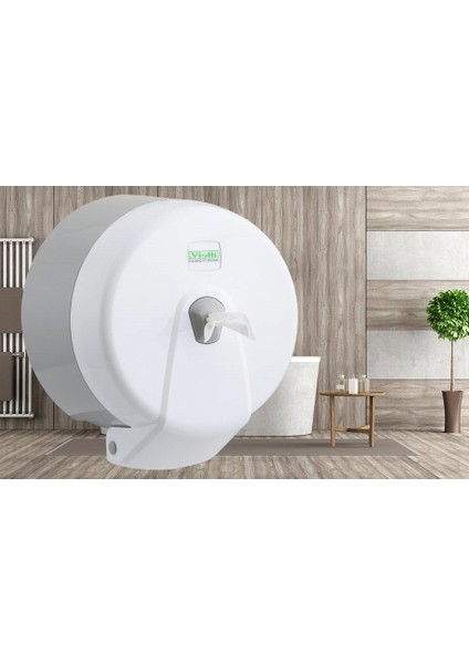 VİALLİ K3 MİNİPOİNT İÇTEN ÇEKMELİ WC KAĞIT DİSPENSERİ - BEYAZ