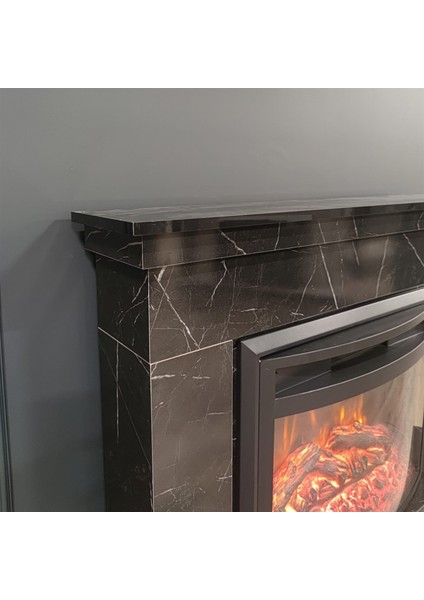 1165S Ceningan Mermer Desen Bluetooth ve Ses Efektli Elektrikli Şömine Fanlı Isıtıcı modelleri