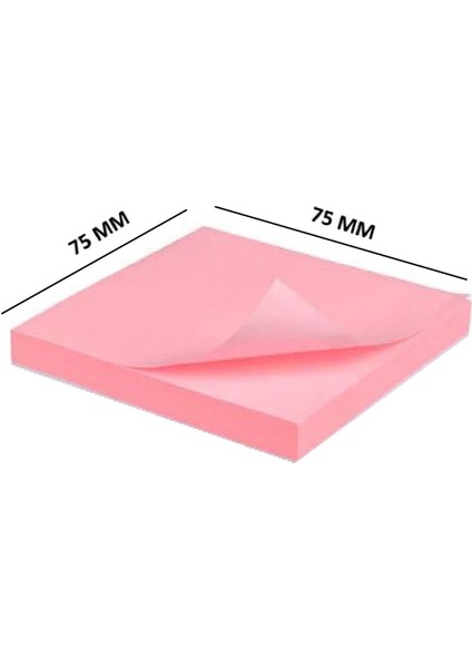 5 Adet  Postit 75MM X75MM  Yapışkanlı Kağıt 80 Yaprak Pembe