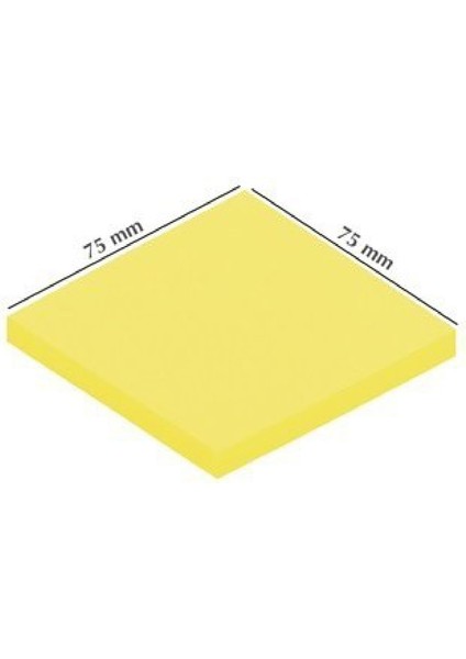 20 Adet Postit 75MM x 75MM Yapışkanlı Kağıt 80 Yaprak Sarı
