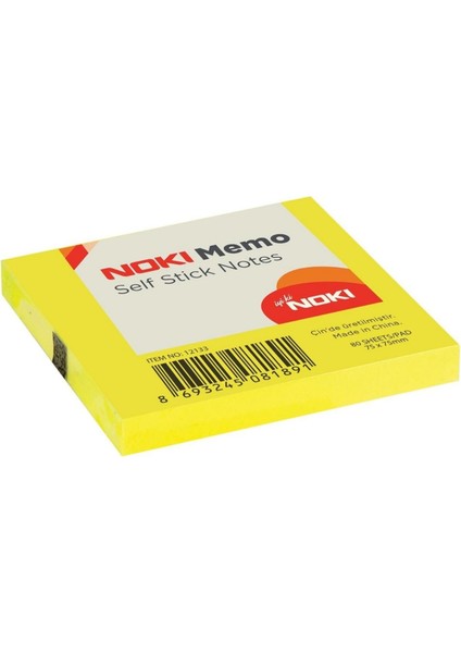 10 Adet Postit 75MM X75MM Yapışkanlı Kağıt 80 Yaprak Sarı