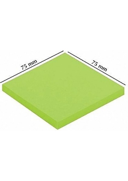 30 Adet Postit 75MM X75MM Yapışkanlı Kağıt 80 Yaprak Yeşil