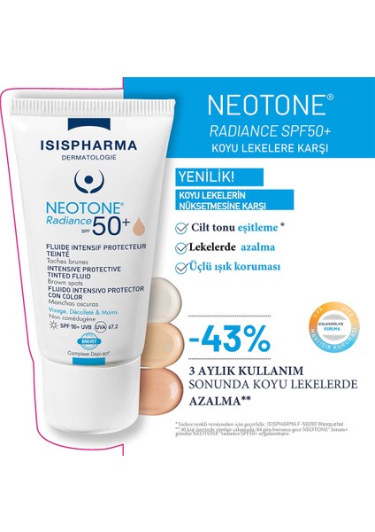 Isis Pharma Neotone Radiance SPF50+ Light Tinted 30 ml