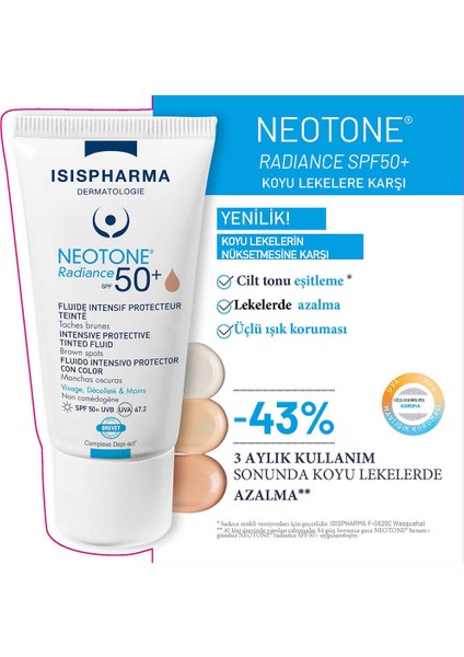 Isis Pharma Neotone Radiance SPF50+ Medium Tinted 30 ml