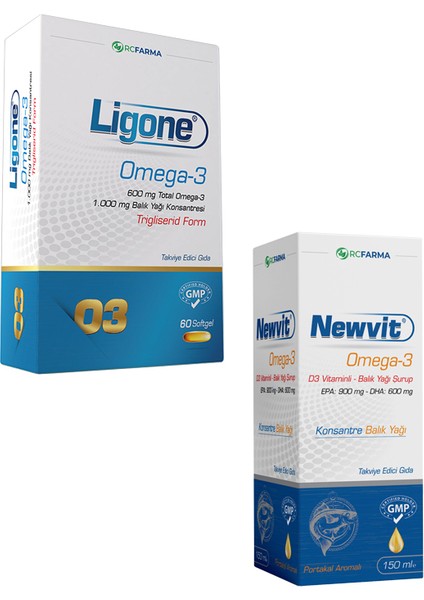 Ligone Omega-3 Softjel + Newvit Omega-3,d3 Vitaminli Şurup 150 ml