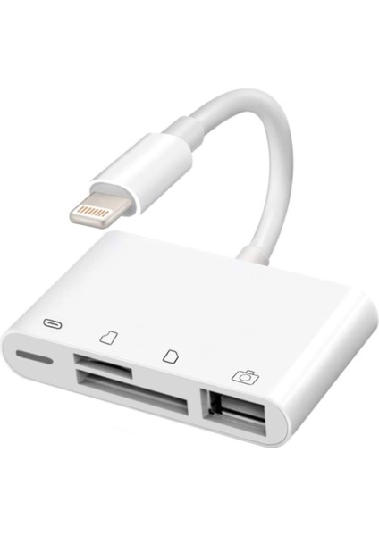 BYL-108L Lightning To Gigabit + Ethernet + USB + Şarj Bağlantılı Dönüştürücü