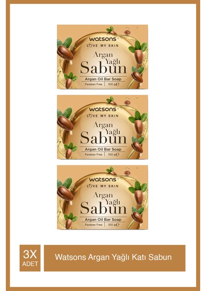 Argan Yağlı Katı Sabun 100g X3 Adet