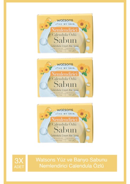 Nemlendirici Katı Sabun 100g X3 Adet